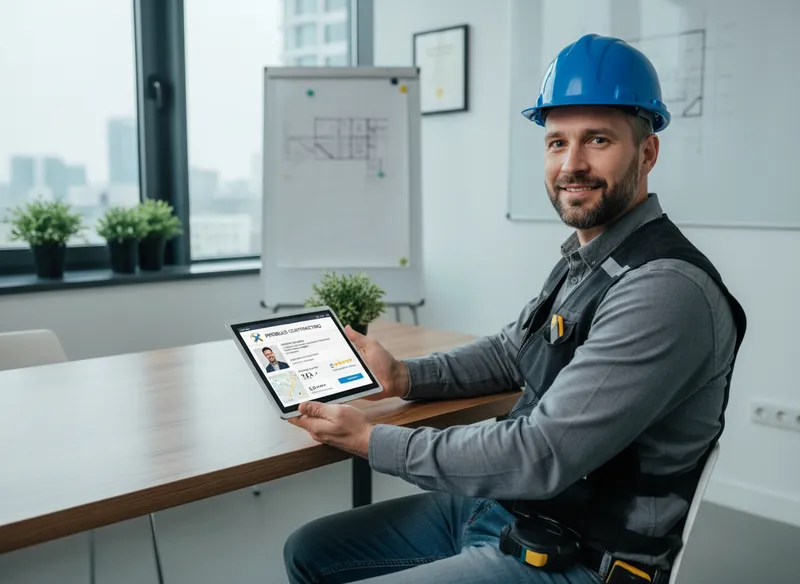 Contractor creating a professional business profile