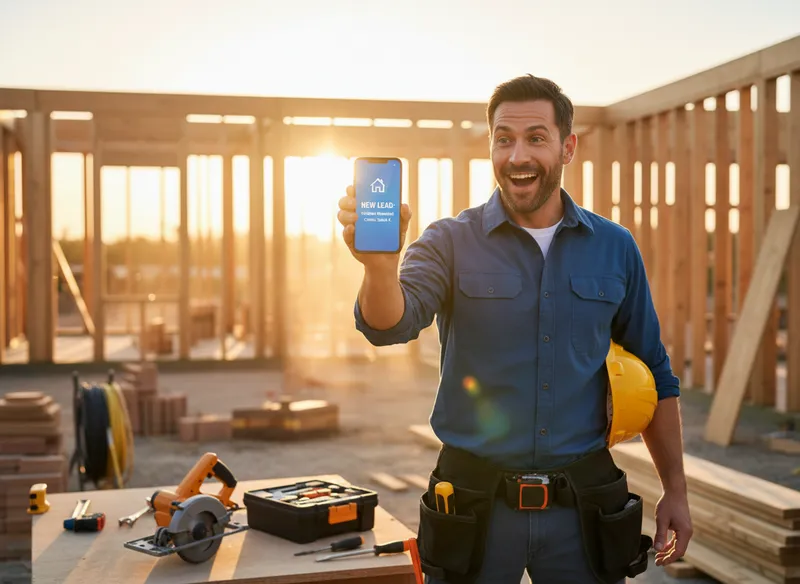 Contractor receiving a new lead notification